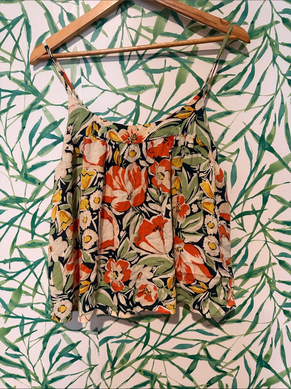Bila Floral Cami in Green, Orange and Yellow
